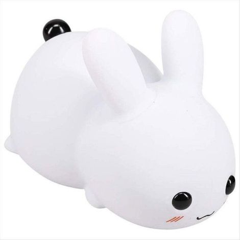 Veilleuse Lapin - Silicone Sans BPA - Rechargeable USB - 7 Couleurs LED - Faible Luminosité - Pour Chambre Enfant - 1 Pièce (1/5)