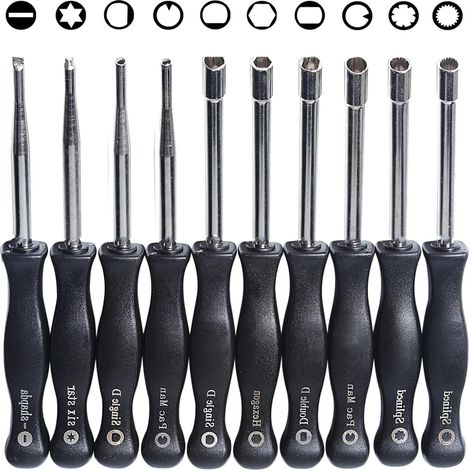 10 Pièces Outil de Réglage de Carburateur Tournevis Kit pour Poulan Artisan ZAMA, Walbro, STIHL, Husqvarna 2 Cycles Petit Moteur, Tournevis Reglage Carburateur