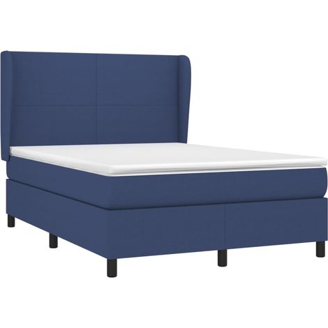 vidaXL Giroletto a Molle con Materasso Blu 140x190 cm in Tessuto (1/5)
