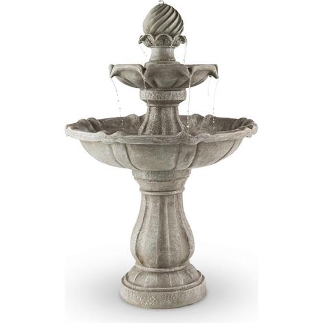 Vogelsbrunn Springbrunnen 60x90cm 3W Solar Akku Beton-Optik