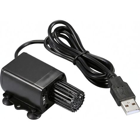 Bomba de agua sumergible USB sin escobillas, extremadamente silenciosa, 150 l/h, 1,2 W, altura de impulsión de 1 m (5 V CC). (1/5)