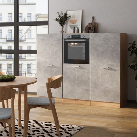 Küchenblock R-Line, Beton/Goldkraft Eiche, 180 cm ohne Arbeitsplatte, Vicco (1/5)