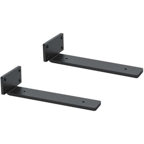 Support d'étagère mural robuste en forme de L pour étagères à monter soi-même, 20 cm, 2 pièces (noir) (1/4)