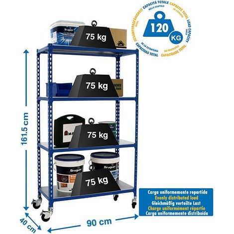 Simonrack Mensola flessibile blu metallo 4 livelli