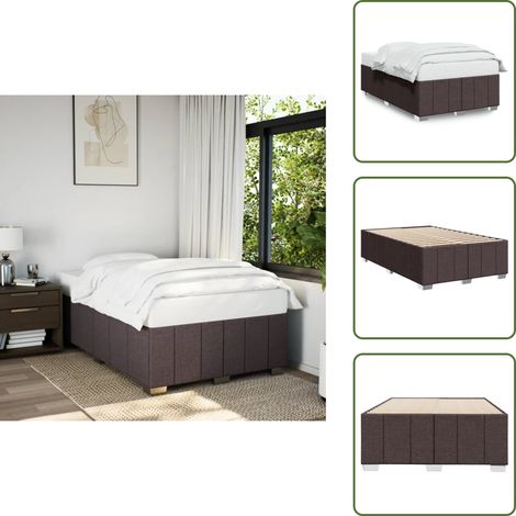 vidaXL Cadre de lit sans matelas marron foncé 120x190 cm tissu (1/5)