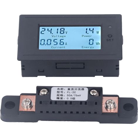Multifunktionales digitales LCD-Leistungsmessgerät zur Anzeige von Spannung, Stromstärke und Batteriekapazität (DC 6–200 V) (1/5)