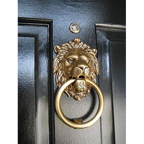 Poignée de porte et heurtoir de portail en laiton, accessoire de décoration d’intérieur (1/5)