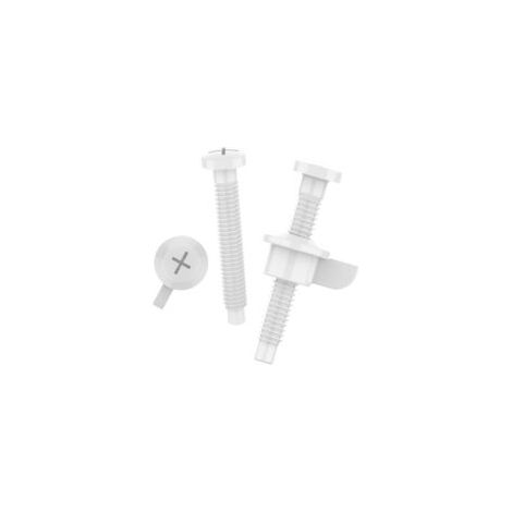 Piezas para asientos de inodoro, incluyendo tornillos y tuercas para bisagras de montaje superior, plástico blanco - Crezuo