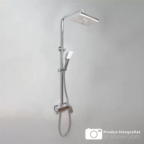 Colonne de Douche avec Pomme et Chapeau de Reglage Laiton (1/5)