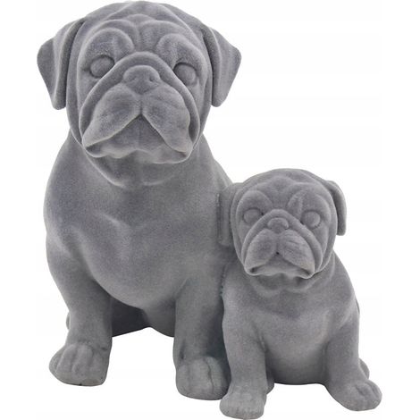 Ein Set sitzender Mopsfiguren – eine elegante Dekoration (1/4)