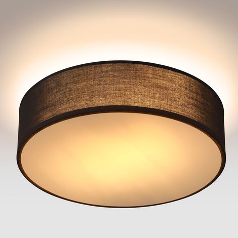 Monzana – Plafonnier en tissu 2 flammes E27 38 cm – Lumière douce non éblouissante – Classe I IP20 – Montage facile avec matériel inclus