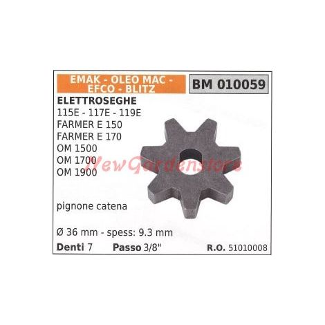 Piñón de cadena EMAK para motosierra 115E 117E 119E OM 1500 1700 010059
