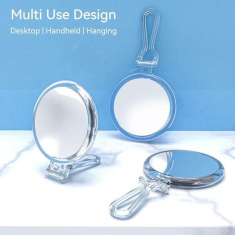 Miroir Grossissant - Double Face 1x Et 30x - Poche Portable Avec Poignée - Pour Maquillage Et Soins Visage - 1 Pièce (1/5)
