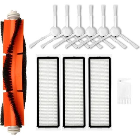 Kit di ricambio per robot aspirapolvere Dreame F9: 1 spazzola principale, 6 spazzole laterali, 3 filtri HEPA e 1 pettine di manutenzione.