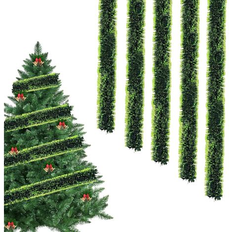 5 PCS Guirlande de Noël Sapin - 2M Tinsel, Couronne Artificielle, Décoration pour Fête et Festivals (B) (1/5)
