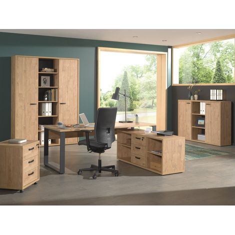 Set di 5 mobili da ufficio professionale in colore quercia dorata collezione DEPÉ (1/5)
