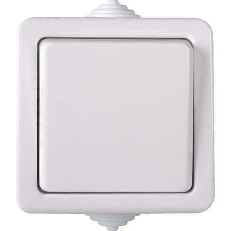 Interruttore singolo - muro - IP54 - 10AX - bianco - 72x72mm (1/2)