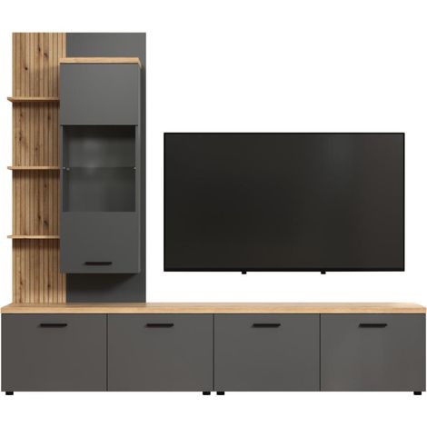 Baggio système de bibliothèque 3 pièces anthracite. (1/5)