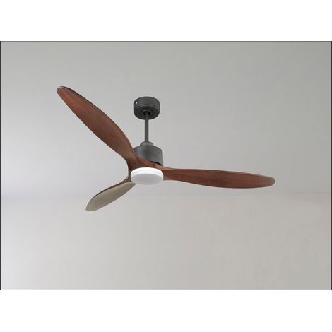 Modulo de KlassFan - Ventilateur de plafond avec Lumière gris basalt bois rouge,thermostat,idéal 40 m² KLDC1P6RW166L1BK (1/5)