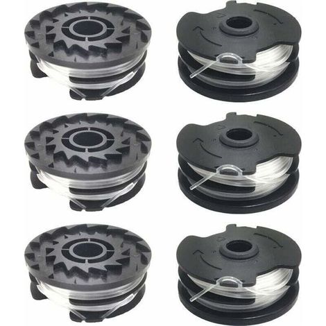 Lot de 6 bobines de fil de rechange pour débroussailleuse électrique et thermiquediamètre 2 mm, longueur 4 m, compatibles modèles courants (1/4)