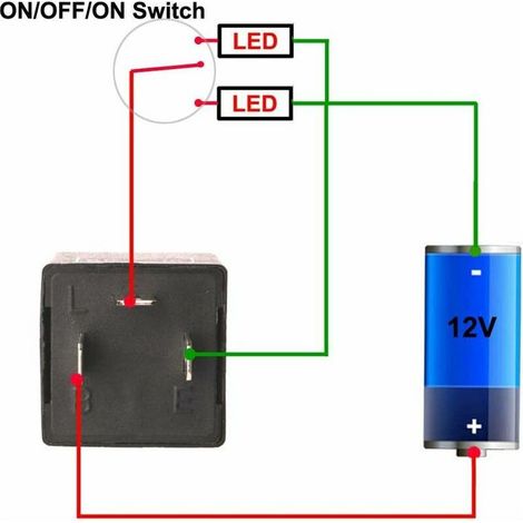 VURAHOME - Accessoire pour remorque Clignotant réglable 3Pin pour Les Clignotants de LED CF13 JL-02 EP34 Relais électronique de Clignotant 12V 0.1W-150W