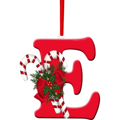 Lettres Alphabet - Décoration Arbre De Noël En Acrylique - 26 Lettres Rouges Personnalisables - Ornement Suspendu DIY - 1 Pièce (1/5)