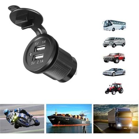 Presa Doppia USB da Pannello Caricabatteria per Auto Camper Moto Barche 12V 24V