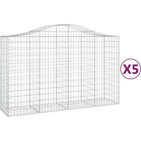 Maison Exclusive - Gabionen mit Hochbogen 5 Stk. 200x50x120/140cm