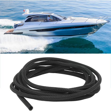 Schwarzer, geflochtener Kabelschlauch für Wohnmobile und Boote, 5 mm, 3 Meter (10 Fuß). (1/5)