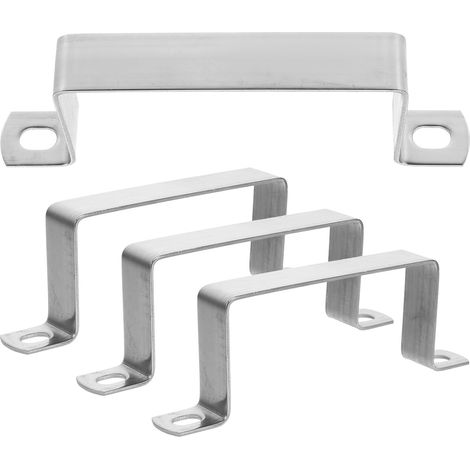 Colliers de Serrage et Faciles à Utiliser Lot de 4 en Acier Inoxydable Argentés Forme U Légers Distance de Trou 12,5cm pour Tubes Carrés Adaptés aux Balcons et Intérieur (1/5)