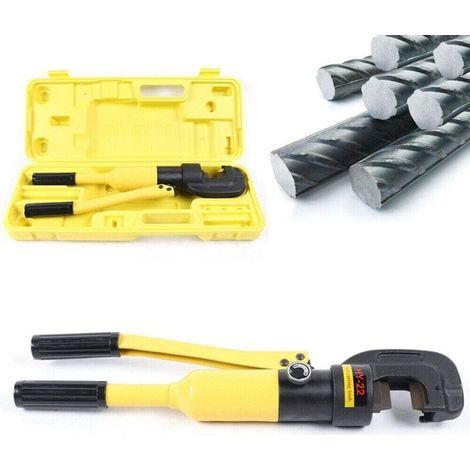Coupe-boulons hydraulique 12 T 4-22 mm - Coupe-boulons - Coupe-boulons - Coupe-acier doux hydraulique - Portable - Coupe-boulons - Perforateur en tôle - Dans un coffret