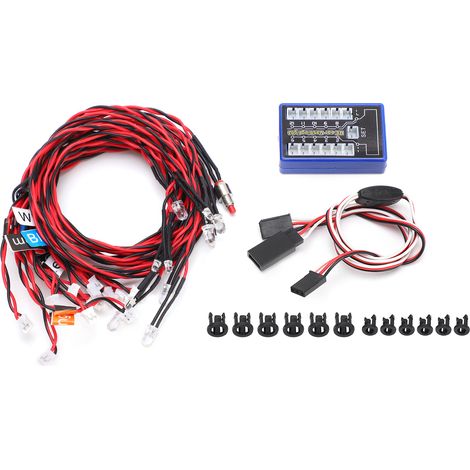 Kit d'éclairage 12 LED clignotantes pour voitures RC, système lumineux 4.8‑6V DC (1/5)
