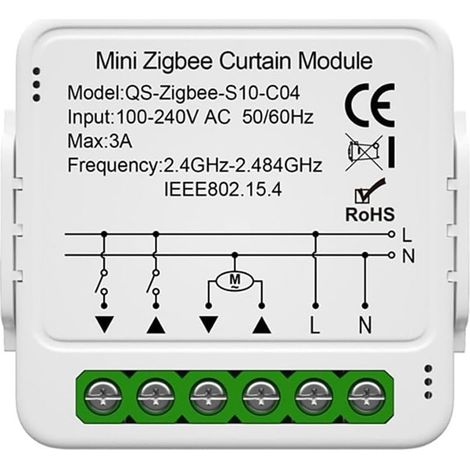 Interrupteur Module Volet Roulant Connecté, Commutateur Rideau Stores WiFi, Compatible avec Alexa Google Home pour Commande Vocale, Minuterie Intelligent Moteur Mural (1/5)