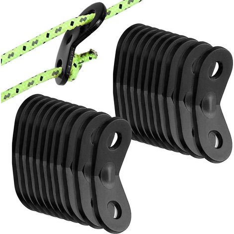 20pcs Tendeur De Corde Tendeur Camping En Alliage D'aluminium Crochet Ajusteur De Corde Durable Antidrapant Pour Tente Bche Randonne Camping (1/5)