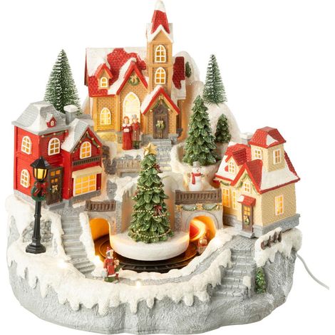 Village de Noël "Train" 28cm Multicolore