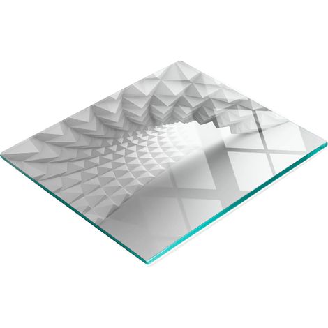 Dekoratives Schneide- und Servierbrett aus Glas, abstraktes Tunneldesign, 60 x 52 cm (1/5)