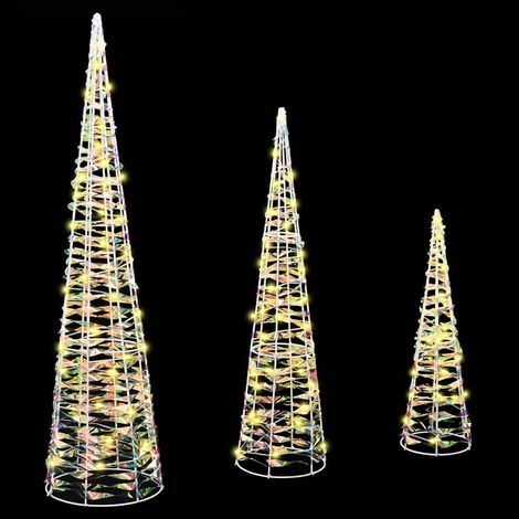 Sapin de Noël，Arbre de Noël avec 90 LED 3 pcs Blanc chaud 20 x 20 x 80 cm PET CFW45850 (1/5)