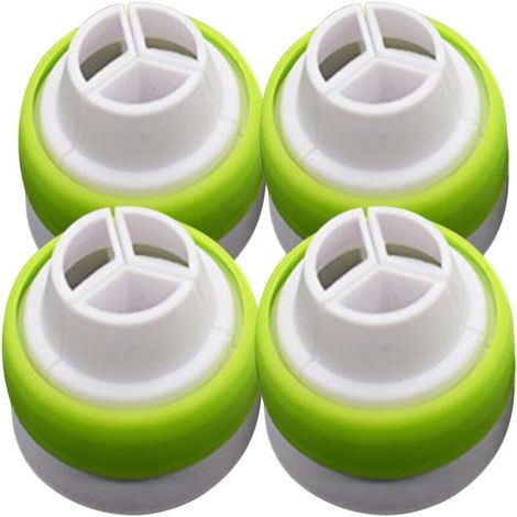 Adaptateurs pour Douilles de Pâtisserie Russes, Lot de 4 Convertisseurs Vert Clair à 3 Trous (1/5)