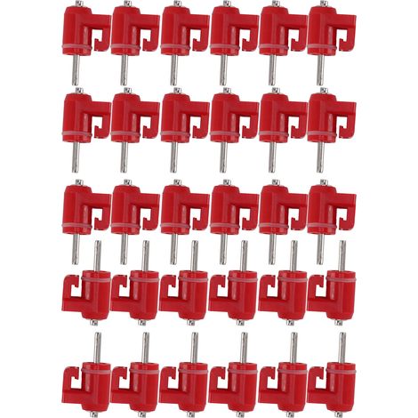 Abreuvoir à mamelon de poulet, 30 pièces, abreuvoir de volaille, accessoires d'extérieur, tête rouge, clou grossier (1/5)