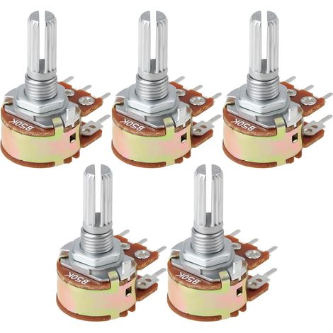 5 Pcs Potentiomètre Audio Double 6 Broches B50K Rotary Axe 13mm pour Commande Volume Stéréo et Synthétiseur (1/5)