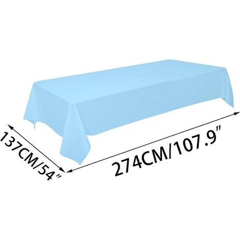 Nappe jetable en plastique 274 cm x 137 cm pour barbecue, mariage, extérieur, usage unique (1/4)