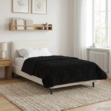 vidaXL Duvet Invernale Nero 135 x 200 cm Microfibra e Fleece (1/5)