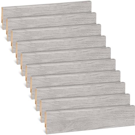 MEGA Plinthe MDF filmé blanc en chêne clair 2400x16x58 mm (10 pièces)
