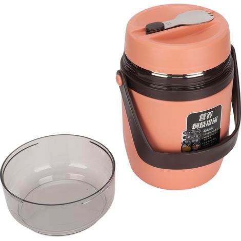 Bento isotherme 3 étages pour adulte, rose Sakura, acier inoxydable 304, boîte repas sous vide longue conservation (1/5)
