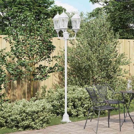 Garden Light Post White Aluminium and Glass vidaXL (1/5)