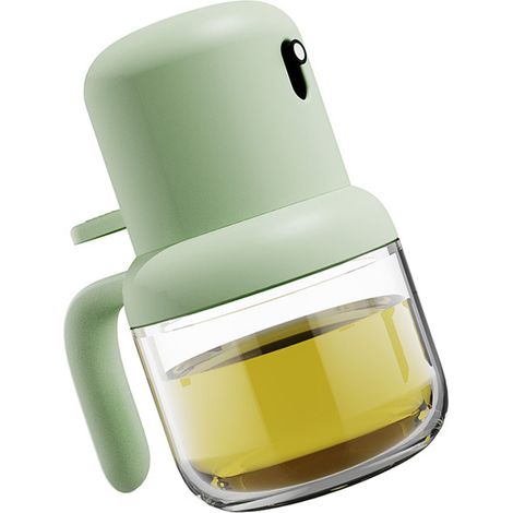 Flacon pulvérisateur d'huile 180 ml, poignée ergonomique, fermeture hermétique, en plastique et verre, anti-poussière, pour la cuisine, vert (1/5)