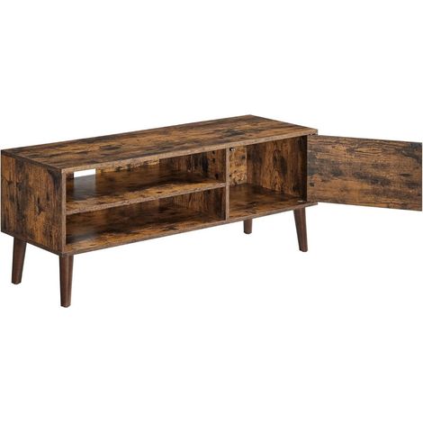 VASAGLE Meuble TV, Support Télé, pour Télévision jusqu'à 55 Pouces, Longueur 120 cm, Rangement Consoles de Jeux, Style Rustique, pour Salon, Chambre - Marron Rustique (1/4)