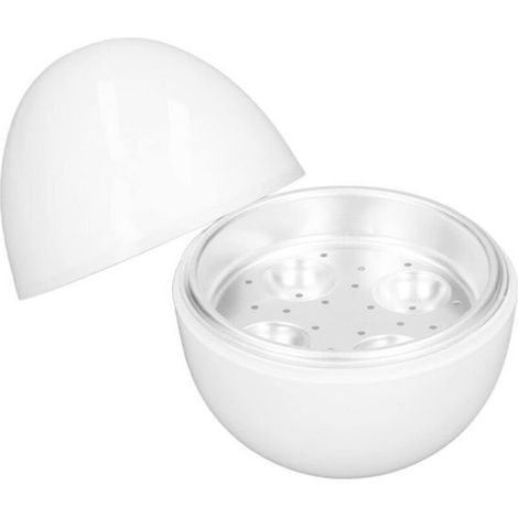 Eierkocher für 4 Eier. Kompaktes Design und Mikrowellenfunktion.