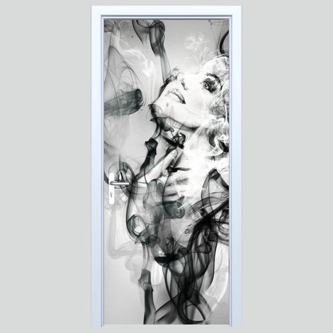 Adhesivo de tela para puerta, mujer abstracta 154PD