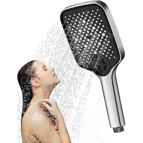 Pommeau de douche haute pression, pommeau de douche puissant, pommeau de douche à quatre modes, pommeau de douche à grand panneau, pommeau de douche à effet pluie pour la maison, la salle de bain, l (1/5)
